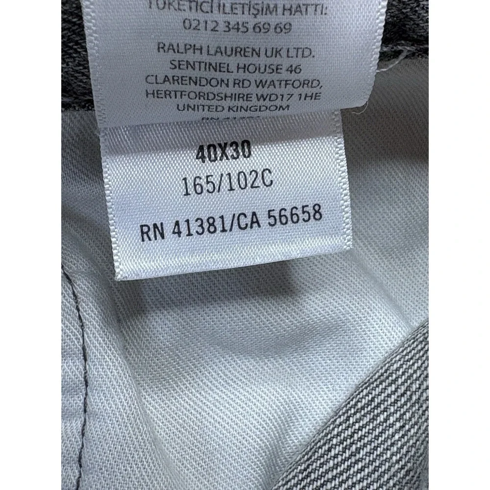 Polo Ralph Lauren Brennan Repaired Sullivan Slim Jeans Mens 40x30 Gray Rope Dyed